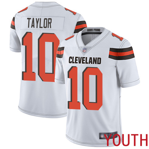 Cleveland Browns Taywan Taylor Youth White Limited Jersey #10 NFL Football Road Vapor Untouchable->youth nfl jersey->Youth Jersey